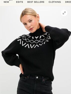 Black Marcie Fairisle Yoke Knit